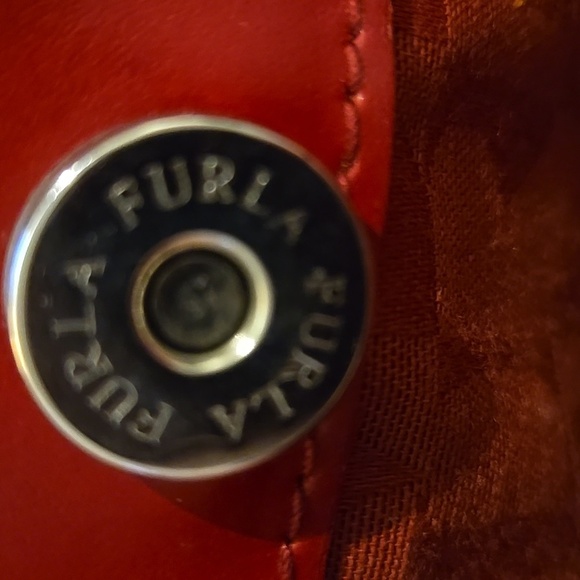 FURLA red leather handbag - Picture 10 of 11